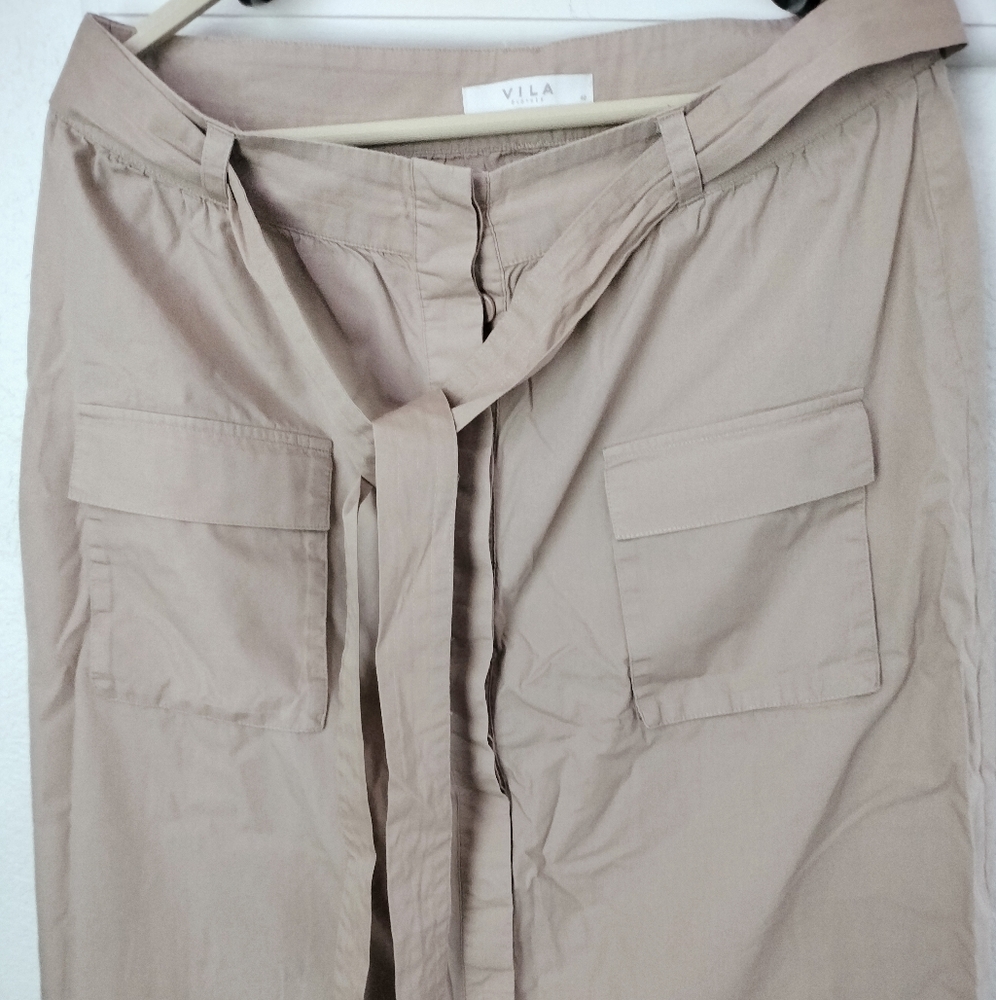 Midi belted summer skirt